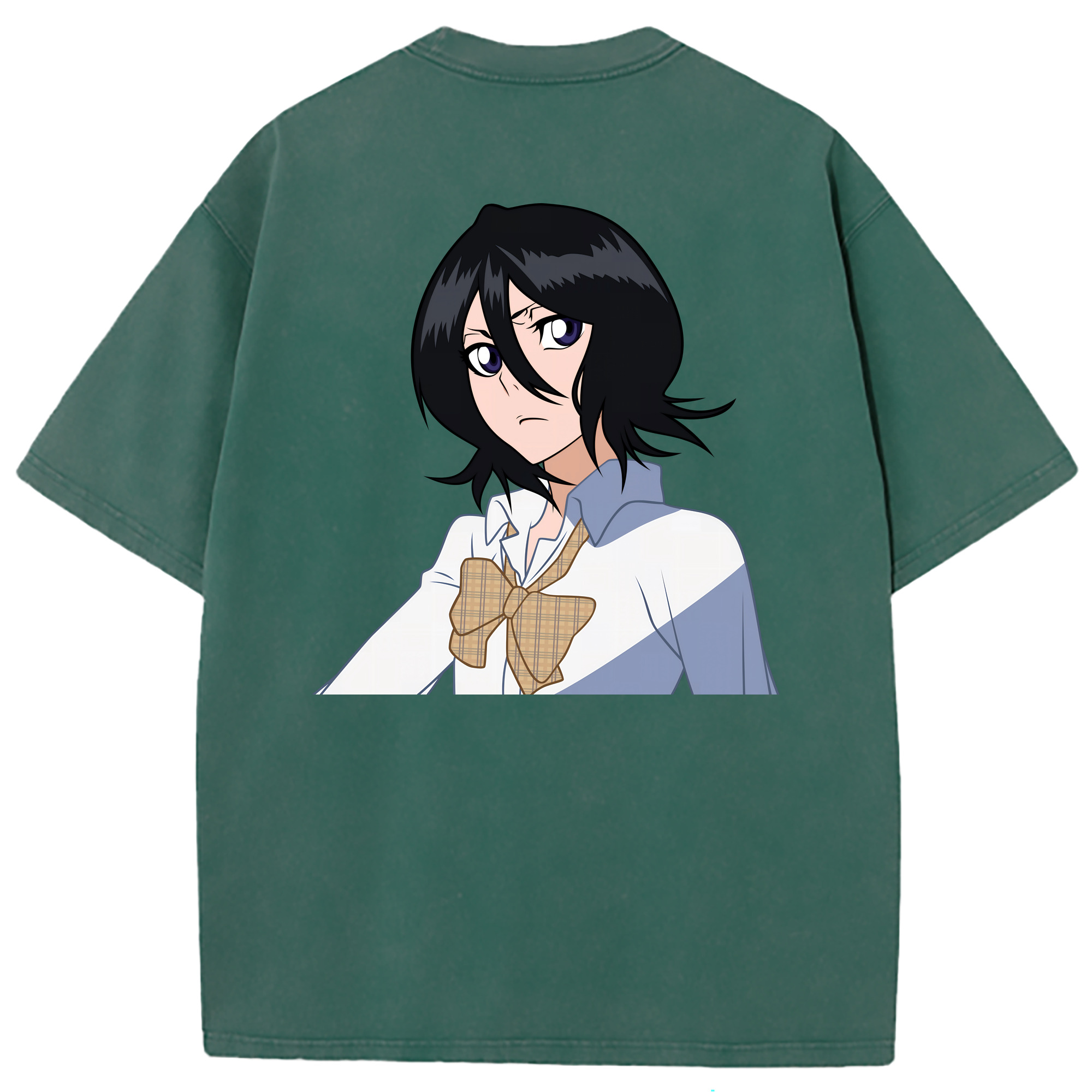 （画像用） ブリーチ 朽木ルキア BLEACH Kuchiki Rukia 綿100% ヴィンテージ風 半袖Tシャツ（背面プリント）